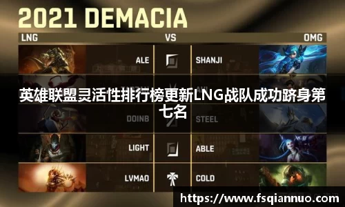 英雄联盟灵活性排行榜更新LNG战队成功跻身第七名