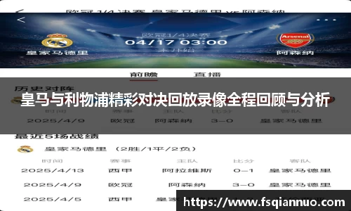 皇马与利物浦精彩对决回放录像全程回顾与分析